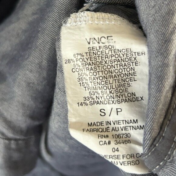 Vince Sz Small Navy Blue Double Layered Shirt - Picture 13 of 16